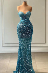 Shine Bright in a Blue Mermaid Sweetheart Prom Dress