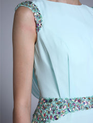 Aimishang Sheath / Column Mother of the Bride Dress Elegant Bateau Neck Ankle Length Chiffon Sleeveless No with Crystals
