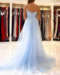 Sky Elegant Spaghetti-Straps Lace Evening Party Gowns Mermaid Long Evening Gowns