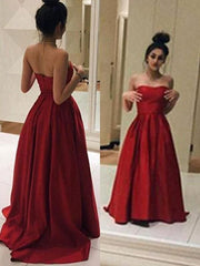 Sleeveless Strapless Sweep/Brush Train With Ruffles Stain Dresses