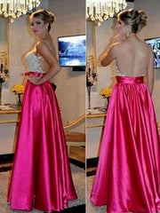 Sleeveless Sweetheart Floor-Length A-line With Applique Satin Dresses