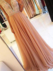 Sleeveless V-Neck Chiffon With Beading Sweep/Brush Train Dresses