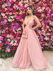 Sleeveless V-Neck Sweep/Brush Train With Beading Chiffon Dresses