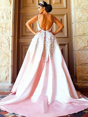 Spaghetti Straps  Aline Satin Dresses with Appliques