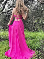 Spaghetti Straps Sleeveless Floor-Length With Ruffles Chiffon Dresses