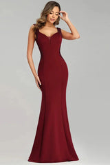 Sparkle Burgundy Sequins Mermaid Long Evening Prom Gowns