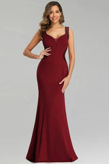 Sparkle Burgundy Sequins Mermaid Long Evening Prom Gowns