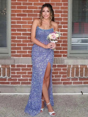 Sparkly Beaded Sequin Mermaid Prom Dress 2025 with Slit – FD5025
