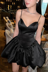 Sexy V-neck thin shoulder strap short Homecoming dress