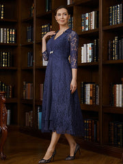 Aimishang A-Line/Princess Chiffon Ruched V-neck Sleeveless Tea-Length Mother of the Bride Dresses