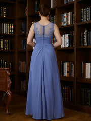 Aimishang A-Line/Princess Chiffon Applique Scoop Sleeveless Asymmetrical Mother of the Bride Dresses