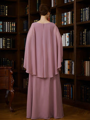 Aimishang A-Line/Princess Chiffon Ruched V-neck 3/4 Sleeves Floor-Length Mother of the Bride Dresses