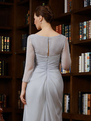 Aimishang Sheath/Column 30D Chiffon Beading V-neck 3/4 Sleeves Floor-Length Mother of the Bride Dresses