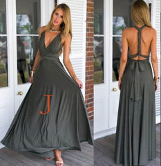 Unique Emerald Floor length Sleeveless Bridesmaid Dresses Long Prom Gowns