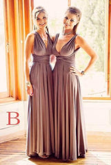 Unique Emerald Floor length Sleeveless Bridesmaid Dresses Long Prom Gowns
