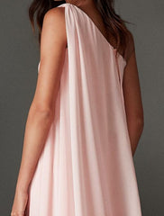 Aimishang Sheath / Column Evening Gown Elegant Dress Engagement Formal Evening Sweep / Brush Train Sleeveless One Shoulder Long Prom Dress