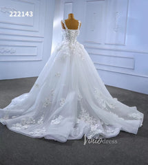 Vintage 3D Floral Ball Gown Wedding Dresses 222143