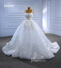 Vintage 3D Floral Ball Gown Wedding Dresses 222143