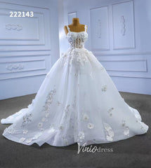 Vintage 3D Floral Ball Gown Wedding Dresses 222143