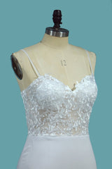 Vintage Sweetheart Mermaid Wedding Dress With Lace Spaghetti-Straps