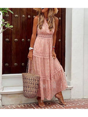 Aimishang Beach Little White Dresses Boho Wedding Dresses A-Line V Neck Sleeveless Ankle Length Chiffon Bridal Gowns With Appliques