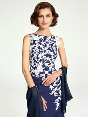 Aimishang  Mermaid / Trumpet Mother of the Bride Dress Jewel Neck Floor Length Chiffon Lace Sleeveless with Lace
