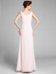 Aimishang  Mermaid / Trumpet Mother of the Bride Dress Convertible Dress Scoop Neck Floor Length Chiffon Long Sleeve Wrap Included with Sash / Ribbon