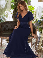 Navy Blue Plus Size Bridesmaid Dresses for Wedding Party-Mei - RongMoon