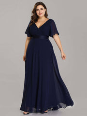 Navy Blue Plus Size Bridesmaid Dresses for Wedding Party-Mei - RongMoon