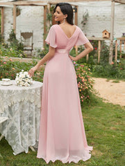 Plus Size Pink Bridesmaid Dresses for Wedding Party-Mei - RongMoon