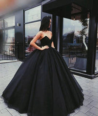 Black Robe De Soiree Ball Gown Chiffon Floor Length Puffy Long Prom Dresses Prom Gown Evening Dresses - RongMoon