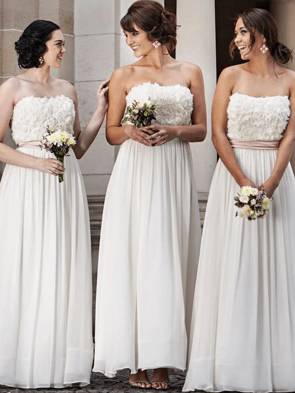 Strapless Elegant Long Bridesmaid Dresses, Newest 2020 Wedding Guest Dresses - RongMoon