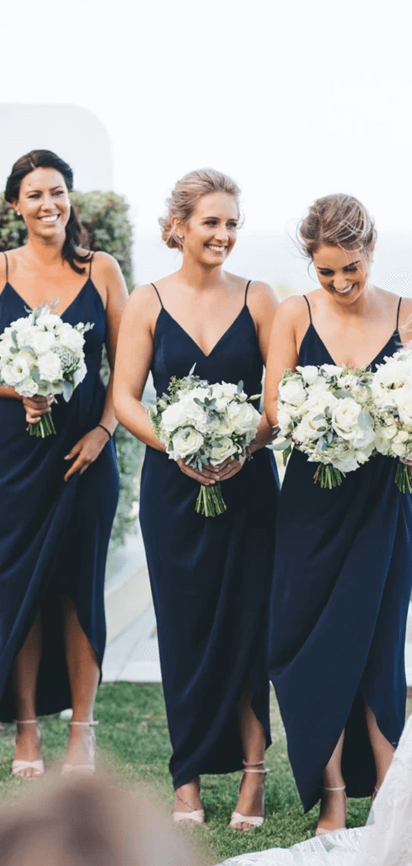 Spaghetti Straps Simple Bridesmaid Dresses, Wedding Guest Bridesmaid Dresses - RongMoon