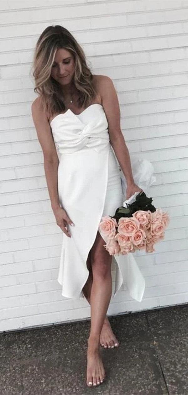 Sweetheart Slit Bridesmaid Dresses, Fancy Wedding Bridesmaid Dresses - RongMoon