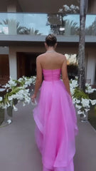 simple pink prom dress,modest evening dresses        cg24831