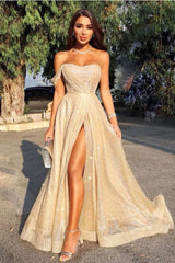 Champagne tulle long prom dress, champagne tulle formal dress - RongMoon