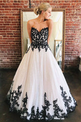 Black lace tulle sequin long prom dress black evening dress - RongMoon