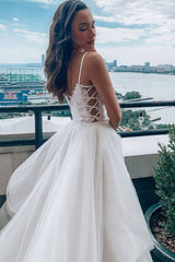 White sweetheart tulle lace long prom dress tulle formal dress - RongMoon