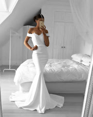 Off The Shoulder Mermaid Evening Dresses Lace Appliques
