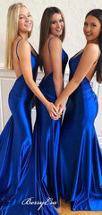 Backless Mermaid Bridesmaid Dresses, Spaghetti Straps Sexy Bridesmaid Dresses - RongMoon