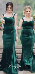 Mermaid Design Wedding Bridesmaid Dresses, Velvet Bridesmaid Dresses - RongMoon