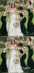 Mermaid Design Wedding Bridesmaid Dresses, Velvet Bridesmaid Dresses - RongMoon