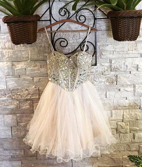 Cute sweetheart tulle short prom dress, homecoming dress - RongMoon