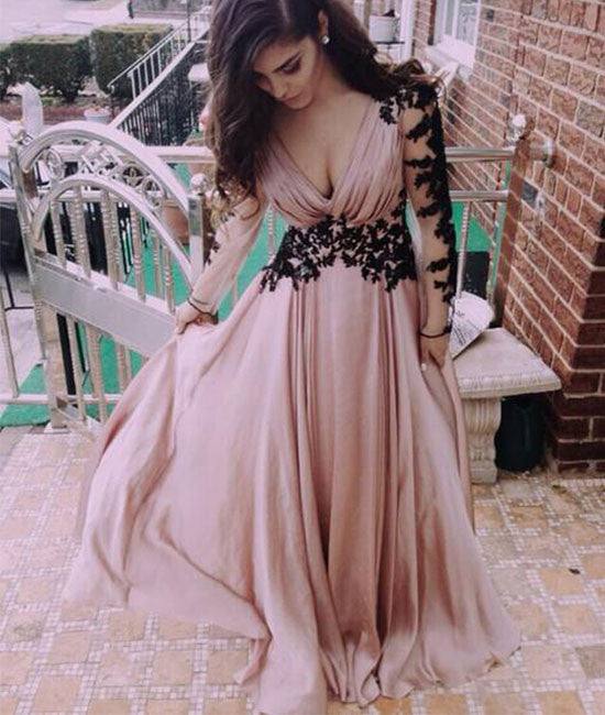 Unique Sweetheart Chiffon long lace prom dress, evening dress - RongMoon