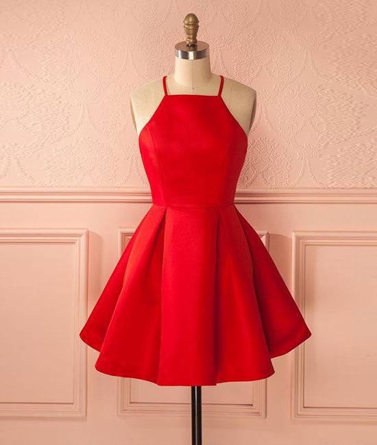 Cute red short prom dress, cute red homecoming dress - RongMoon
