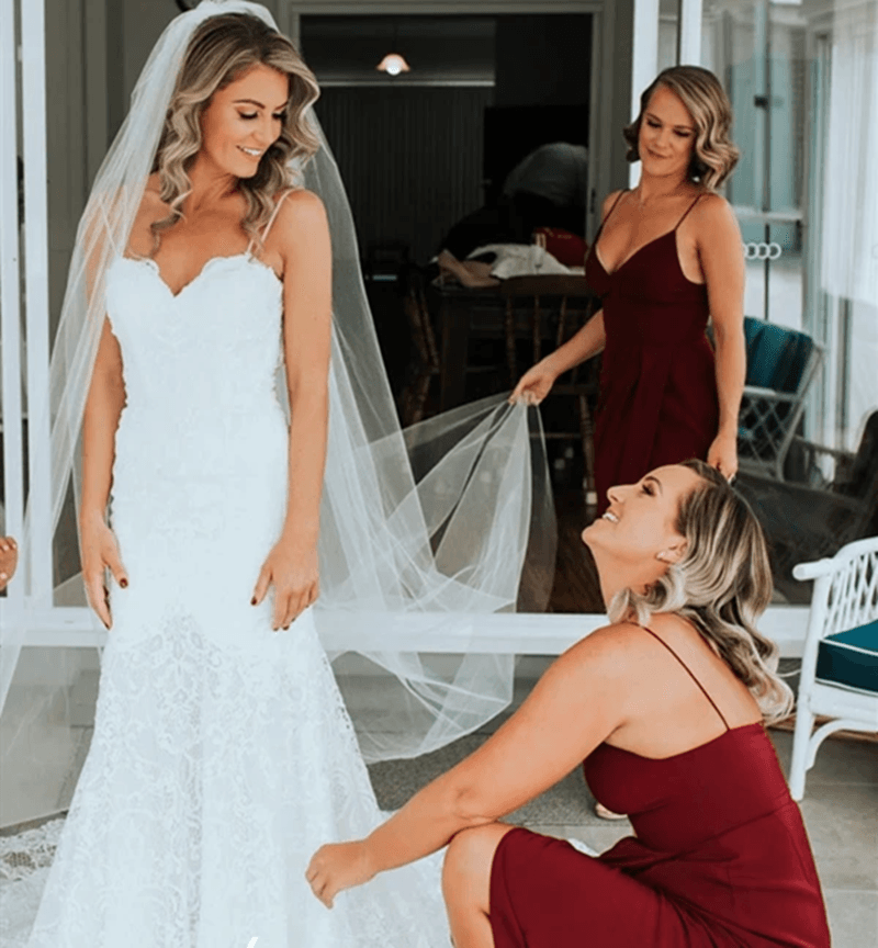 V-neck Popular Bridesmaid Dresses, Simple 2020 Bridesmaid Dresses - RongMoon