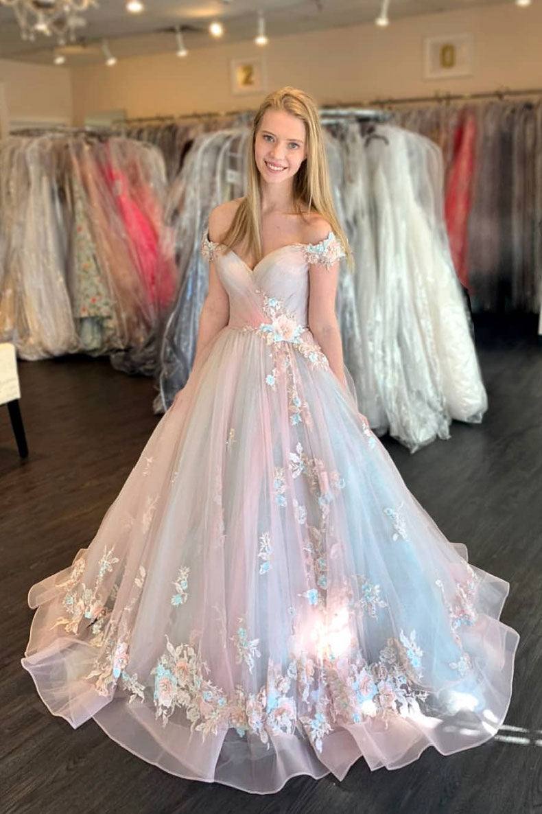 Elegant tulle lace sweetheart prom dress tulle lace formal dress - RongMoon