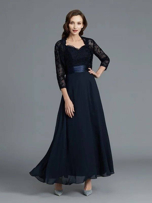 A-Line/Princess Sweetheart Sleeveless Chiffon Ankle-Length Mother of the Bride Dresses - RongMoon
