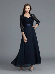 A-Line/Princess Sweetheart Sleeveless Chiffon Ankle-Length Mother of the Bride Dresses - RongMoon