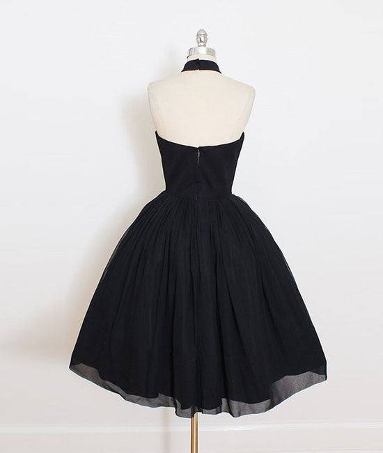 Cute black short prom dress, black homecoming dress - RongMoon